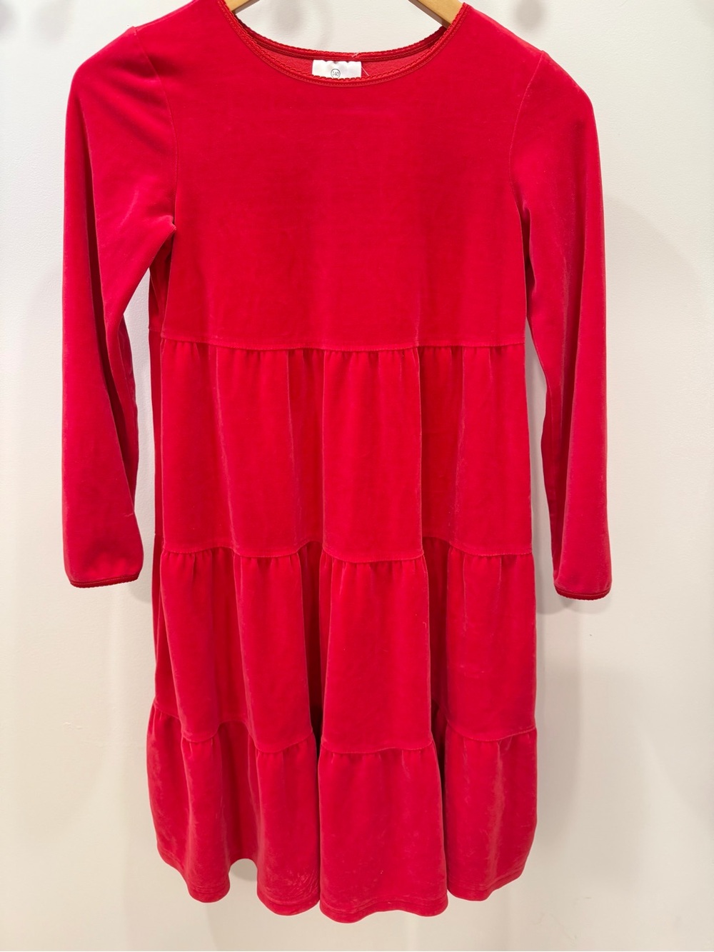 Hanna Andersson Holiday Christmas Velour Tiered Twirl Dress Red Size 10 Girls